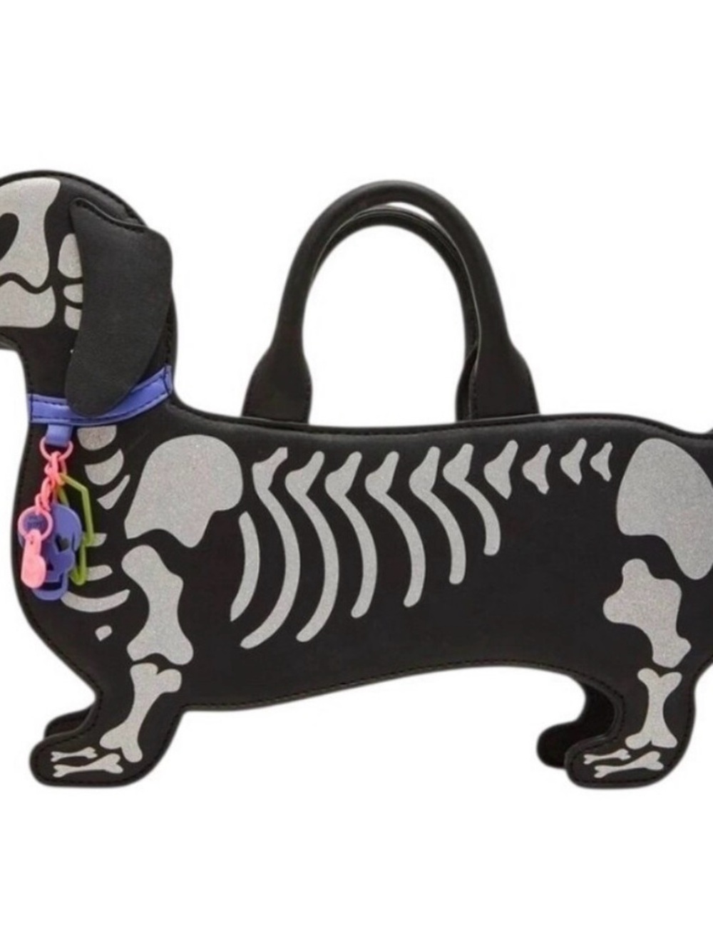 Betsey Johnson Dachshund Halloween Glitter Bone Skeleton Dog BNWT “BAG 1”